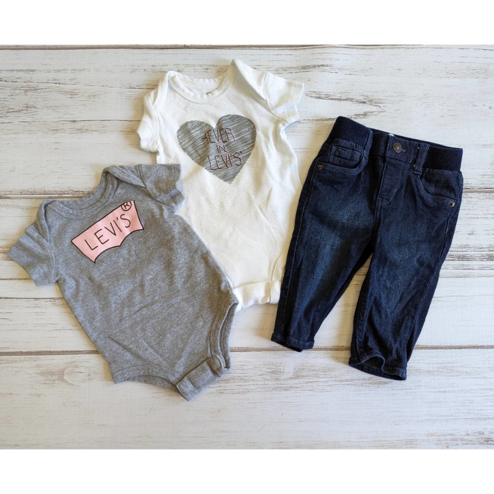 Levi's 3 piece Infant Girl set 3/6 Months